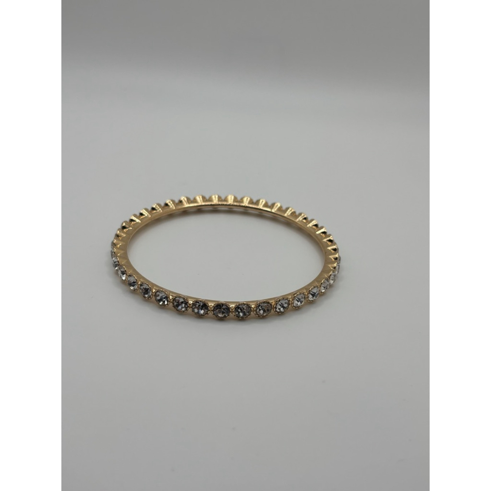 Gold Tone Rhinestone Bangle Bracelet